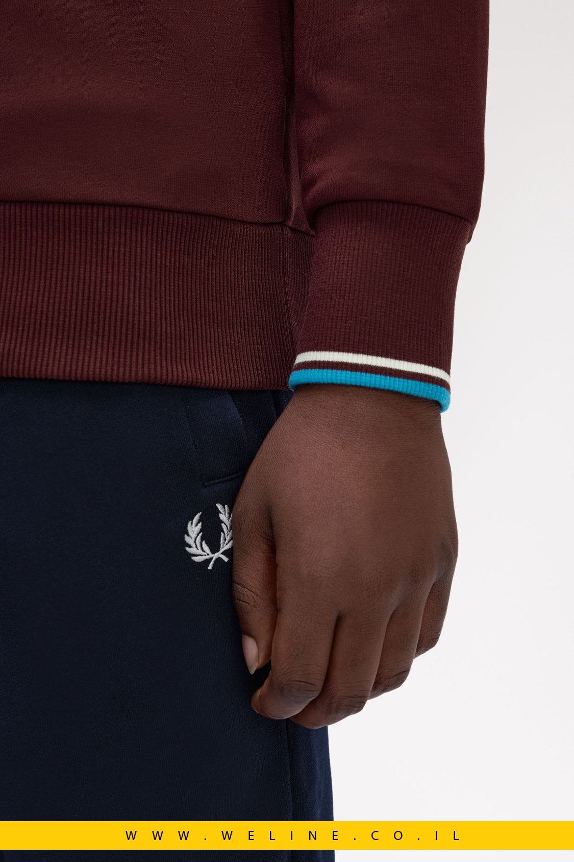 סווטשירט חצי רוכסן לגברים – Fred Perry