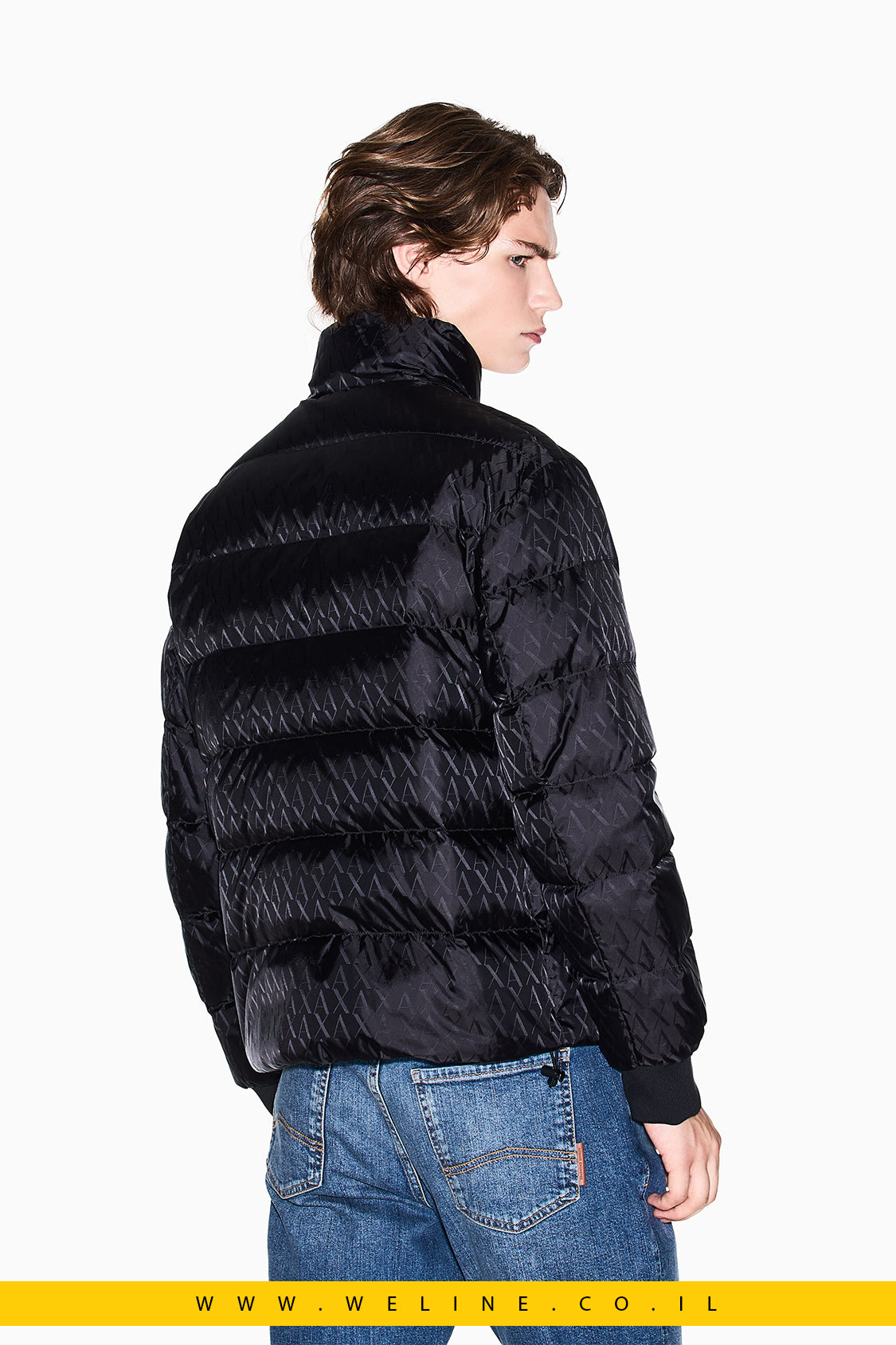 מעיל פאפר לגברים – דגם טון על טון עם לוגו A|X