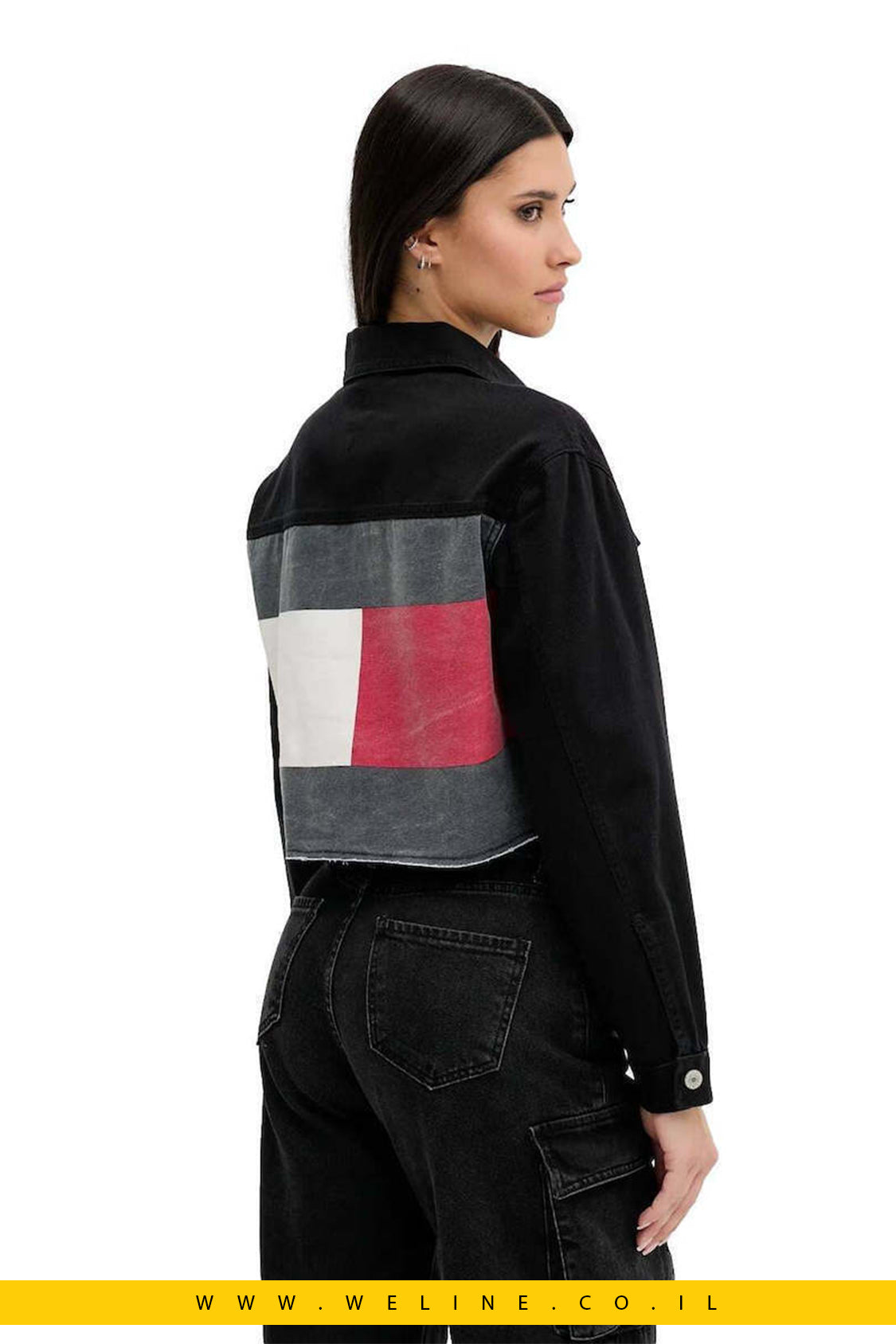 ג׳קט ג׳ינס נשים Tommy Hilfiger – צבע שחור