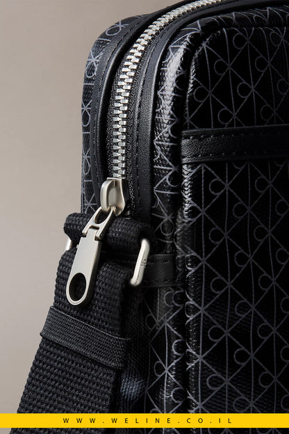 תיק צד Calvin Klein Allover Emblem Logo Reporter Bag
