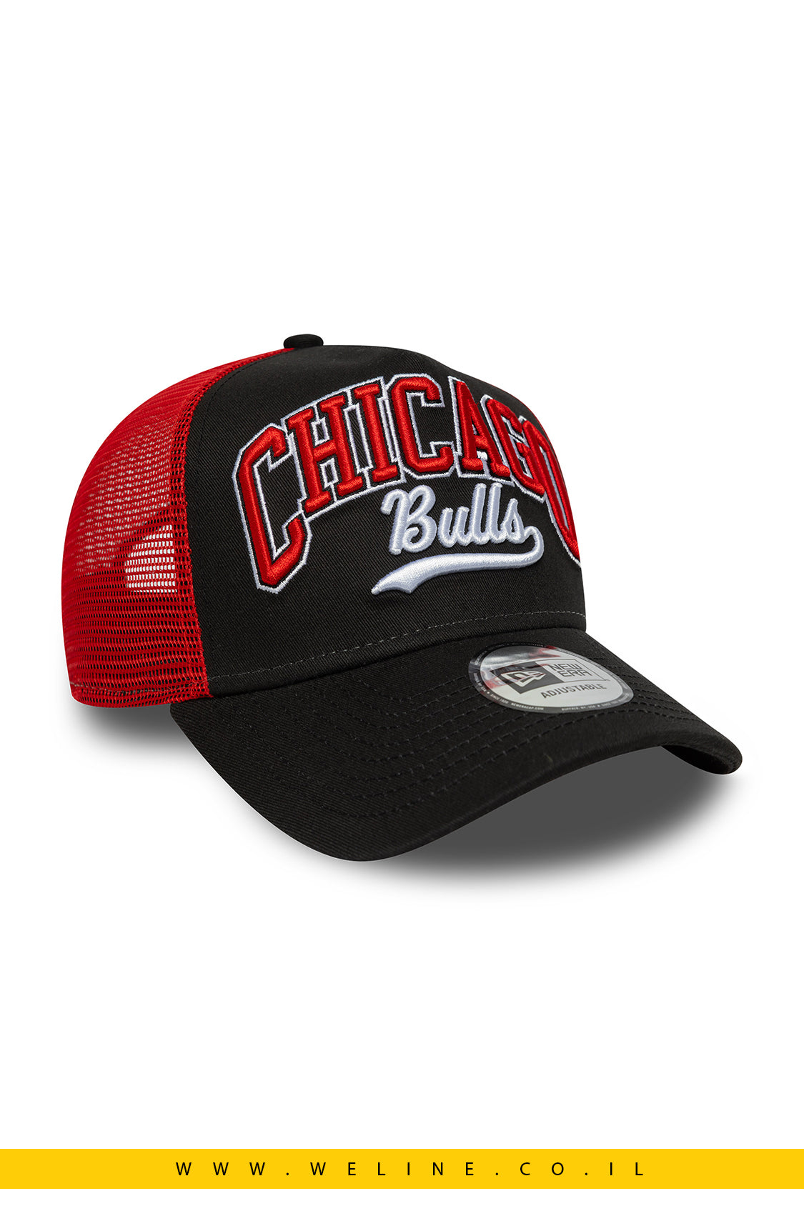 כובע רשת TRUCKER New Era – Chicago Bulls | שחור/אדום