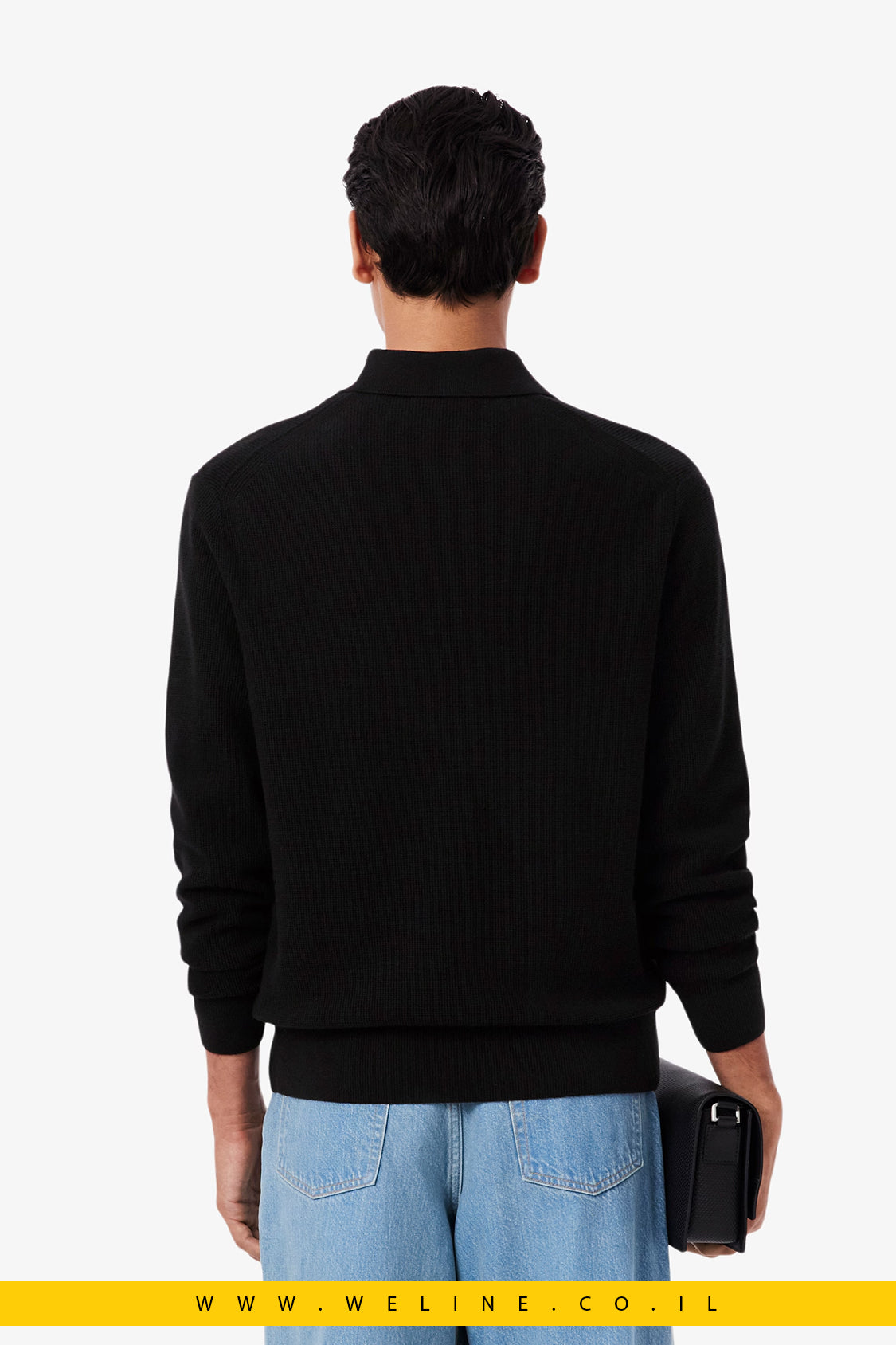 סוודר גברים חצי רוכסן עם צווארון פולו – Lacoste