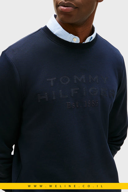 סווטשירט גברים כחול כהה עם לוגו – Tommy Hilfiger