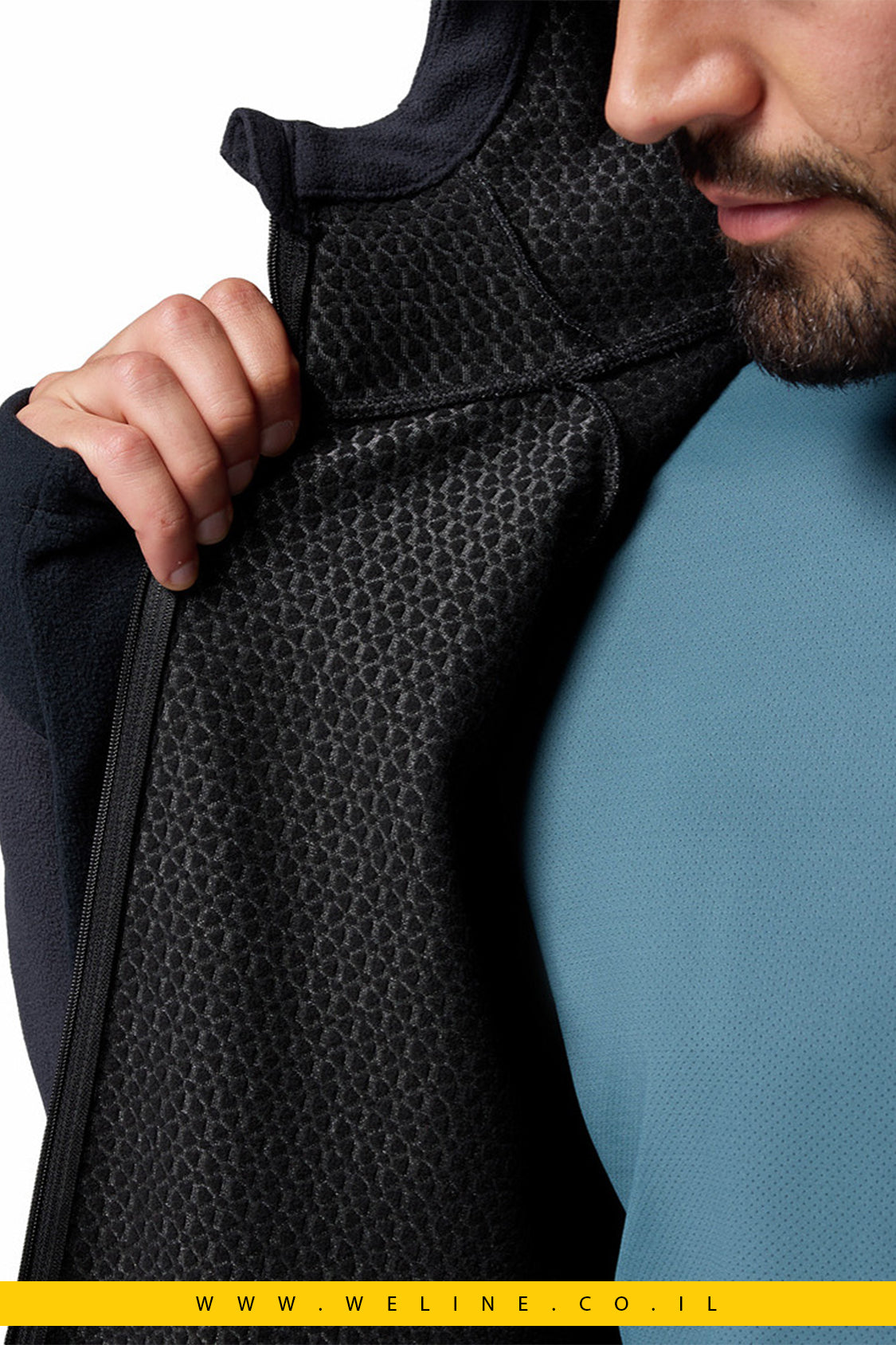 ג'קט ארוך עם כובע מובנה לגברים Arctic Peak Hooded Full Zip שחור