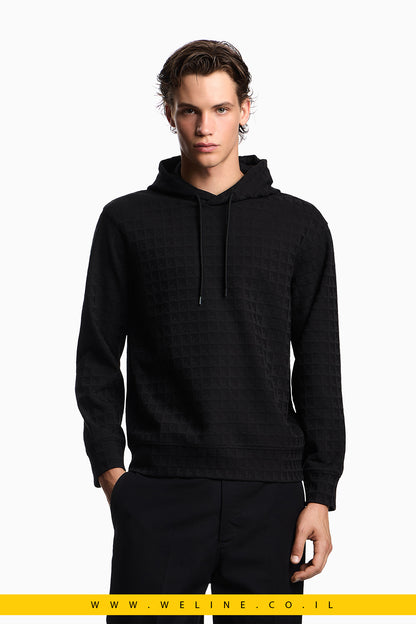 קפוצ'ון גברים Emporio Armani ASV – Jacquard Lyocell עם דוגמת נשר All-Over