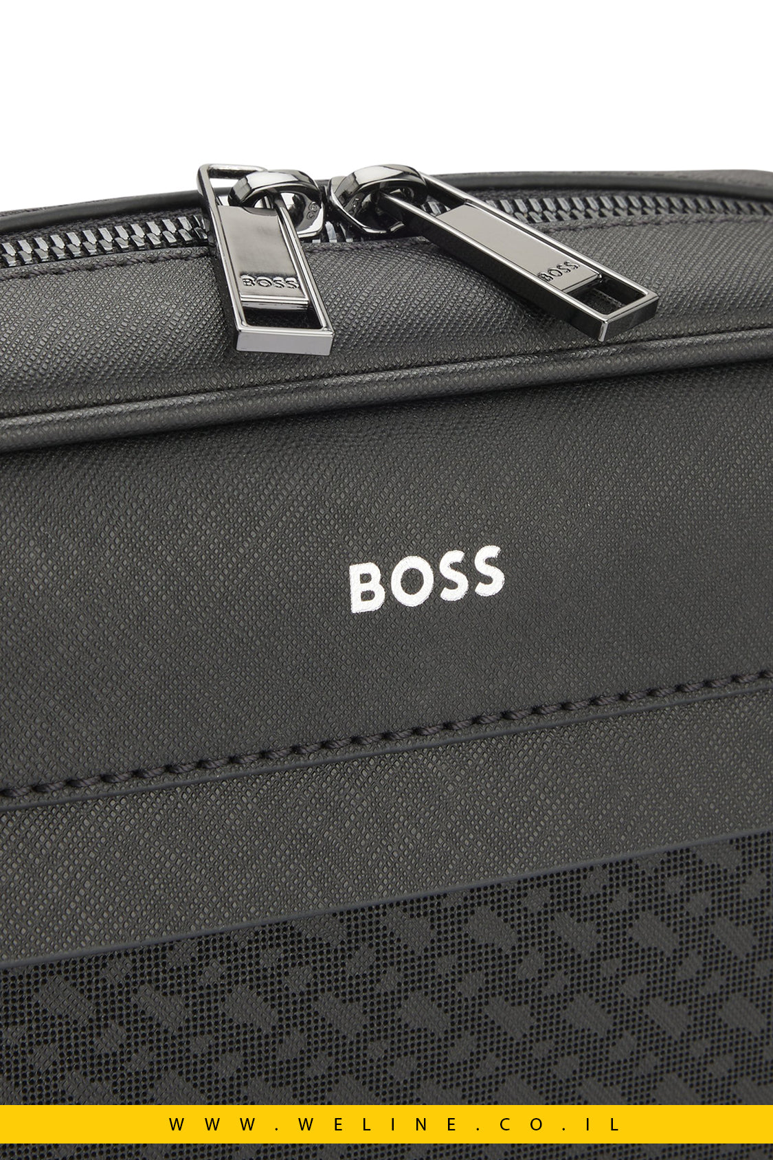 תיק קרוס לגברים עם פרטי מונוגרמה – BOSS