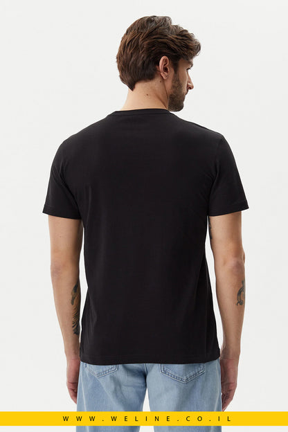 חולצת טי לגברים Calvin Klein Jeans – דגם Brush Stroke בצבע שחור