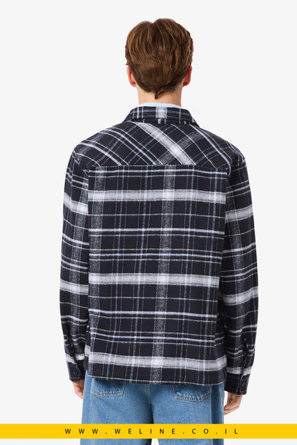 חולצת אוברשירט משובצת מכותנה מוברשת – Overshirt aus karierter Baumwolle