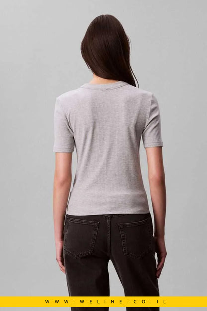 חולצת נשים Calvin Klein Jeans – A-Modal Rib Tee (Essential)