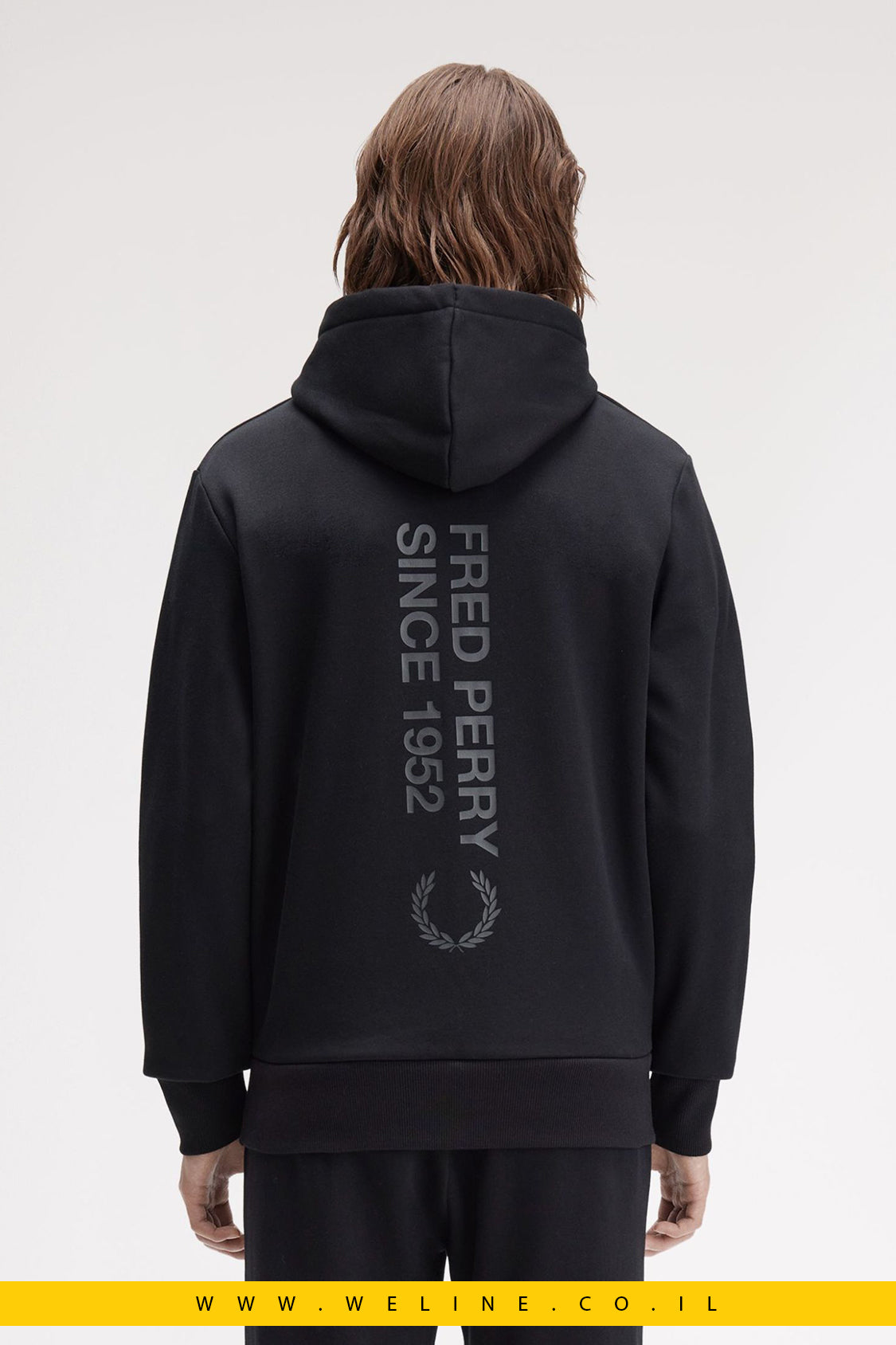 סווטשירט קפוצ'ון עם מיתוג בולט – Fred Perry (שחור)