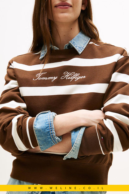 סווטשירט נשים עם לוגו רקום – Tommy Hilfiger