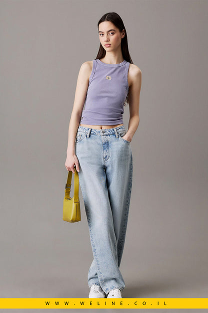 גופיית Slim Ribbed מבית Calvin Klein לנשים – לבן