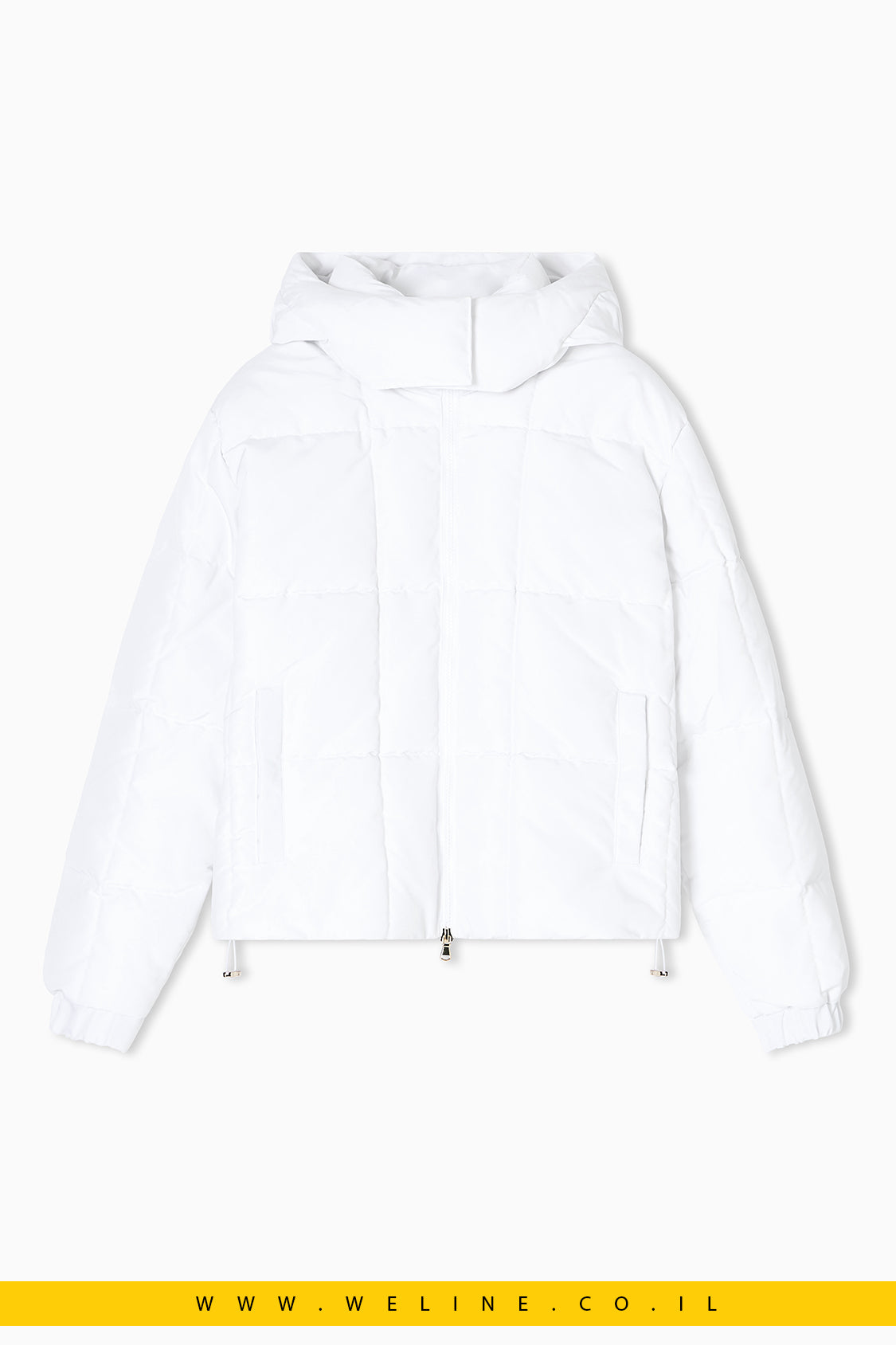 מעיל קווילט מרופד CALIDUM7 עם קפוצ'ון – לבן | EA7