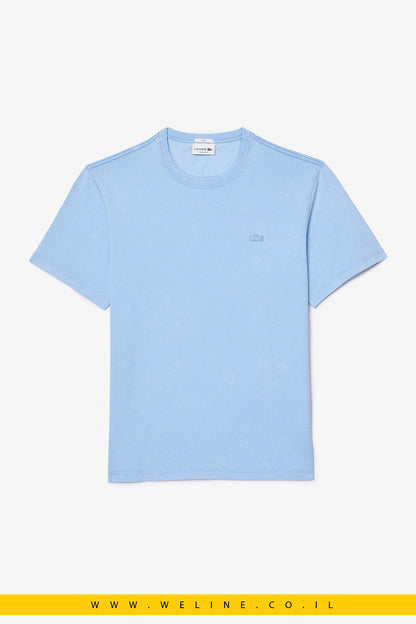 חולצת טי לגברים עם אפקט שטיפה ובד כותנה כבד – Lacoste