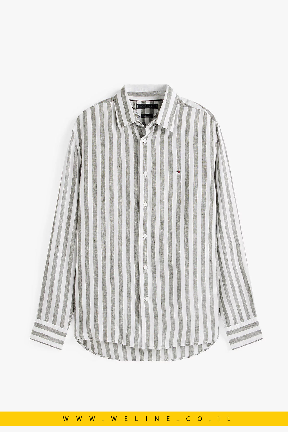 חולצת פסים פשתן Regular Fit לגברים Tommy Hilfiger