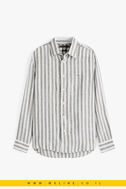 חולצת פסים פשתן Regular Fit לגברים Tommy Hilfiger