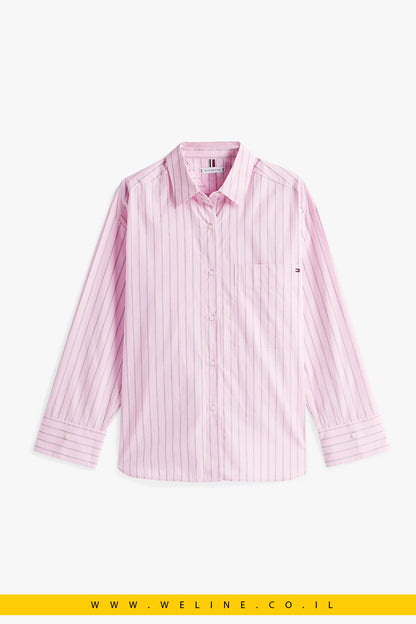 חולצת פופלין Oversized עם חפתים מתכווננים Tommy Hilfiger
