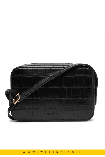 תיק צד CK Croc Camera Bag מבית Calvin Klein – צבע שחור