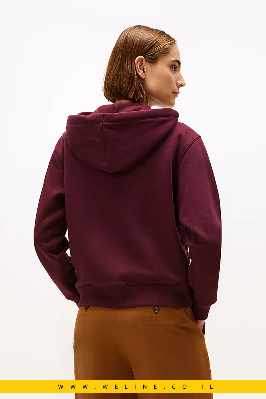 קפוצ'ון נשים Tommy Hilfiger עם רוכסן וזהב – רקמת TH Crest