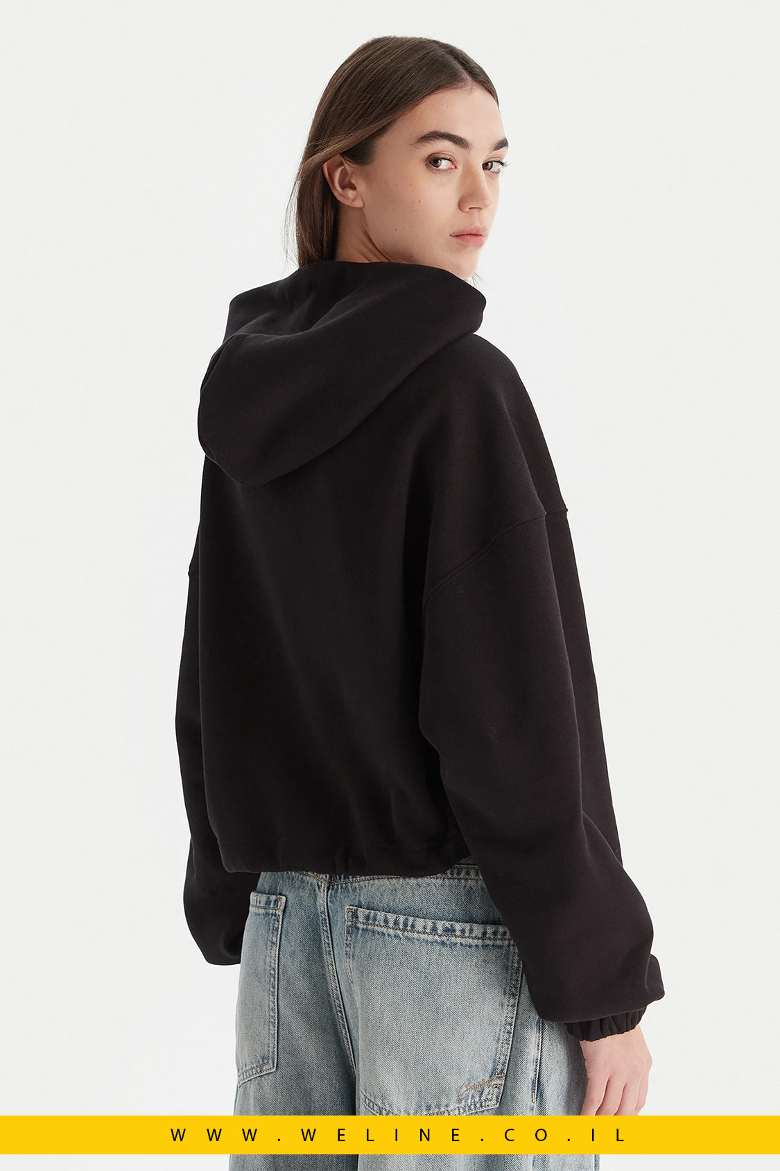 קפוצ'ון נשים Tommy Jeans Bling Linear – שחור Regular Fit