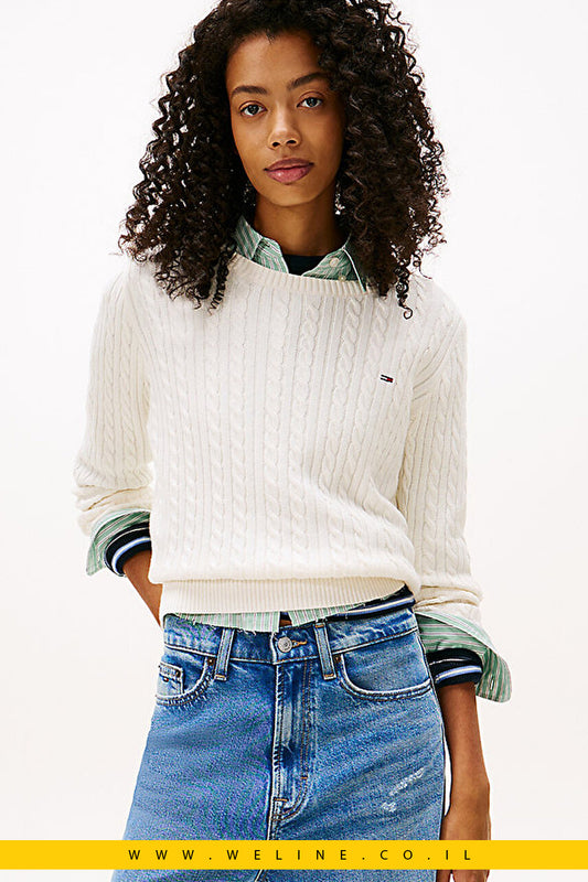סוודר נשים Cable Essential – Tommy Jeans