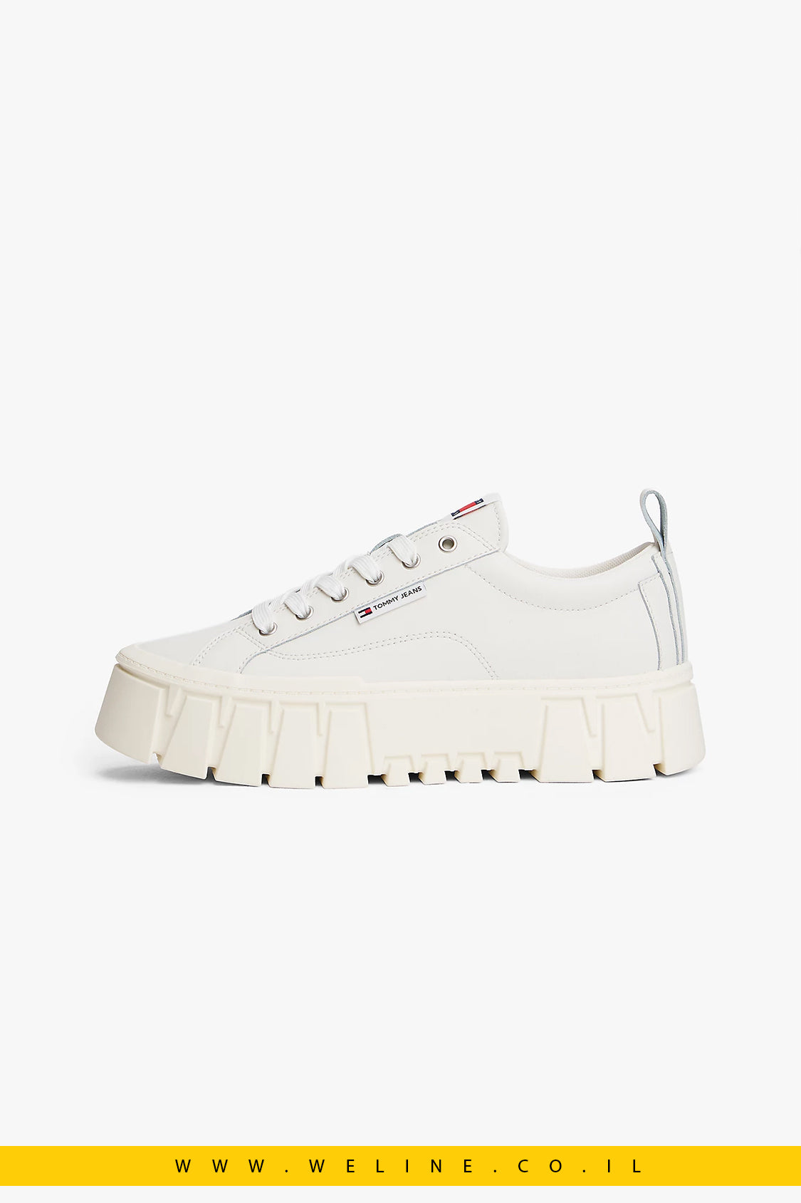 סניקרס פלטפורמה Tommy Jeans Cleat Platform Trainers With Leather – צבע לבן
