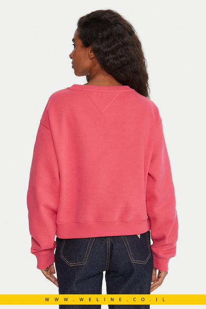 חולצת נשים Tommy Jeans Silver Script – ורוד וינטג’