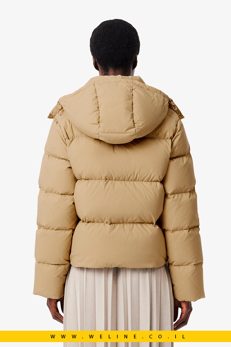 מעיל פוך לנשים בגזרה נינוחה עם כובע - Women's Relaxed Fit Hooded Down Jacket