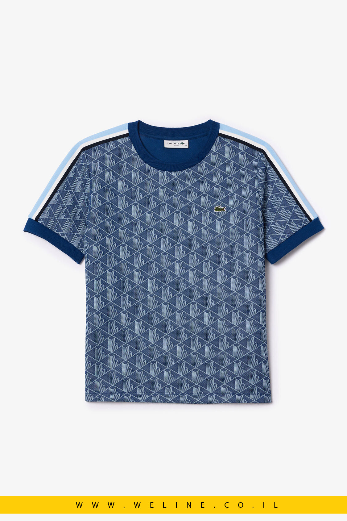 חולצת טי לנשים עם מונוגרמה סרוגה – גזרת Slim | Lacoste