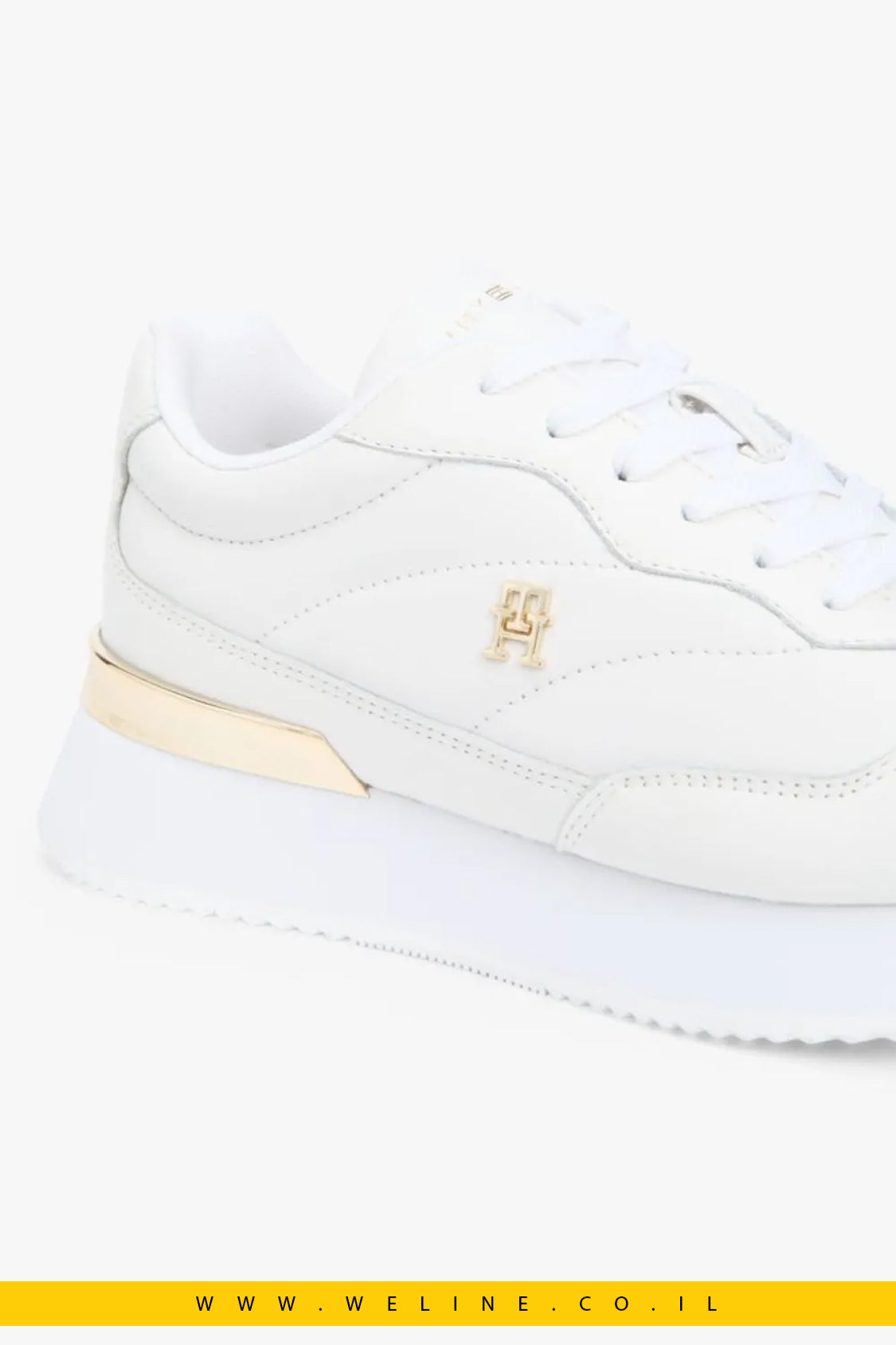 סניקרס עור לנשים Tommy Hilfiger Leather TH Monogram – צבע לבן