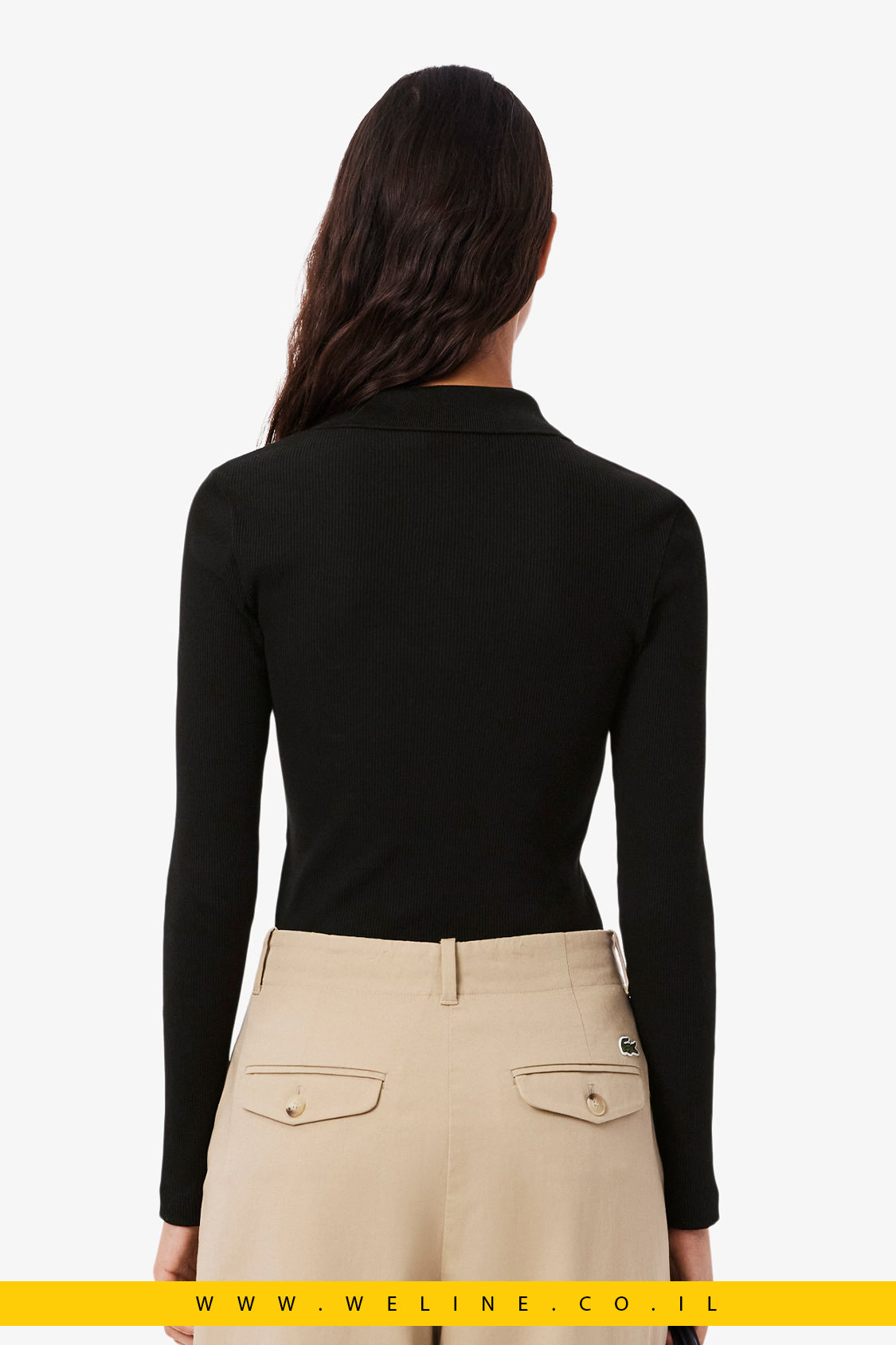 חולצת פולו L.12.D ריב Slim Fit עם שרוול ארוך מבית Lacoste