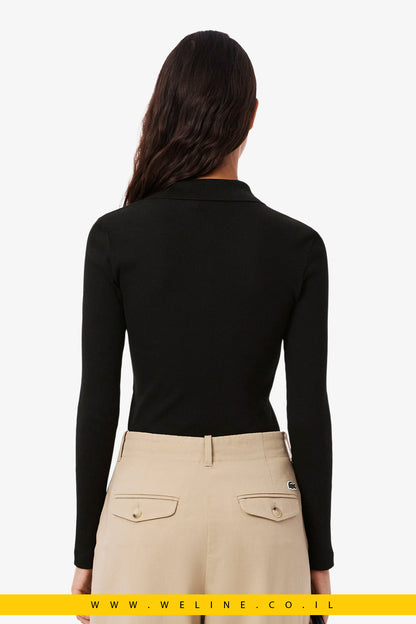 חולצת פולו L.12.D ריב Slim Fit עם שרוול ארוך מבית Lacoste