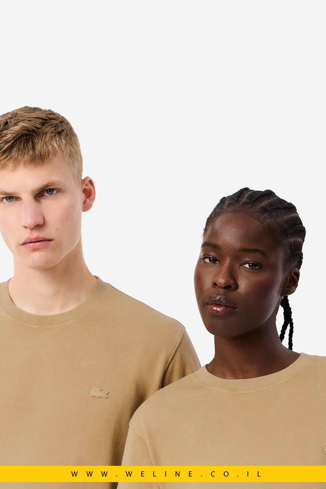 חולצת טי יוניסקס מכותנה כבדה עם אפקט שטיפה – Lacoste