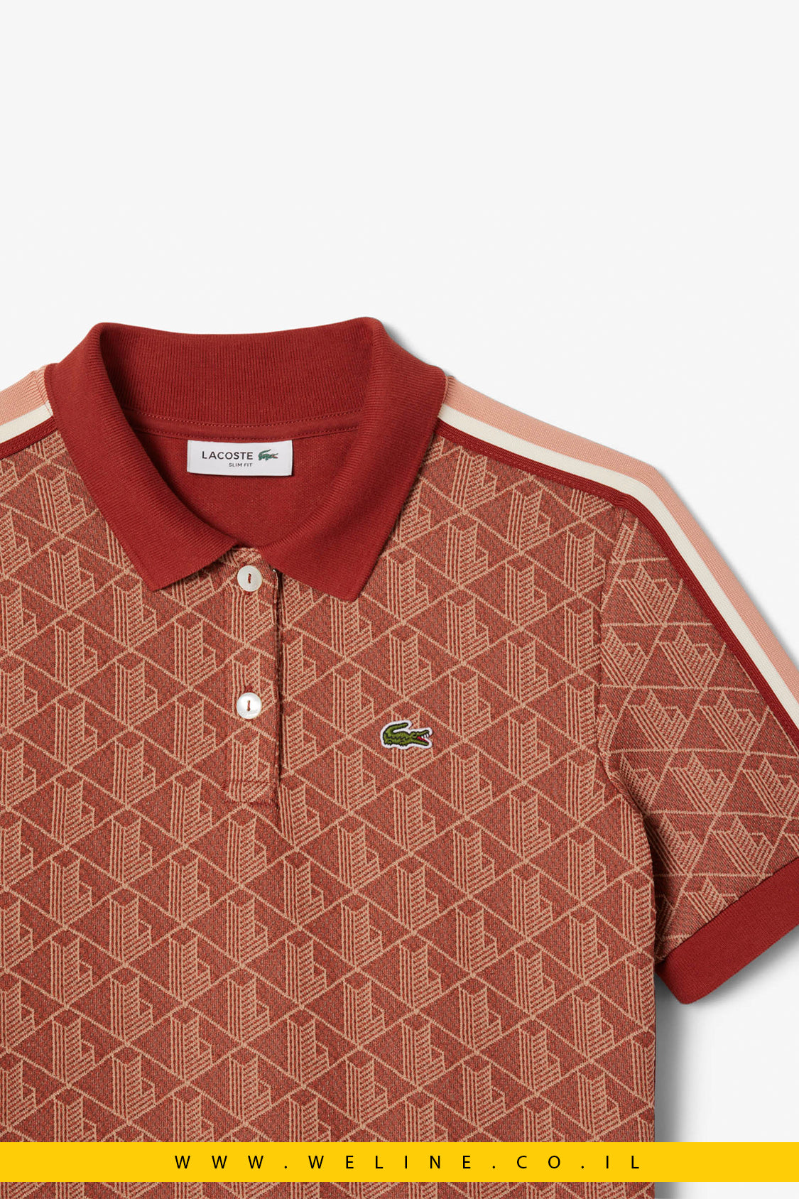 חולצת פולו לנשים בגזרת Slim עם מונוגרמה סרוגה – Lacoste