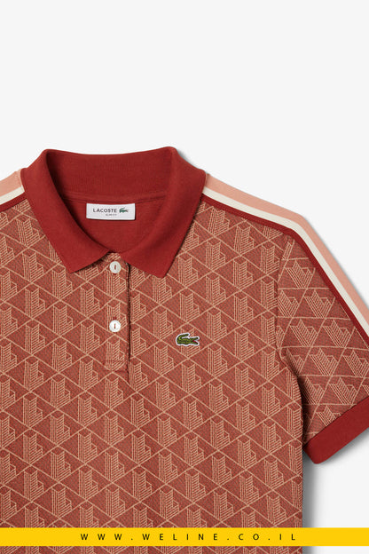חולצת פולו לנשים בגזרת Slim עם מונוגרמה סרוגה – Lacoste