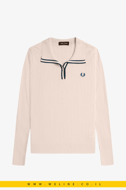 חולצת פולו סרוגה עם מרקם ריב – Fred Perry