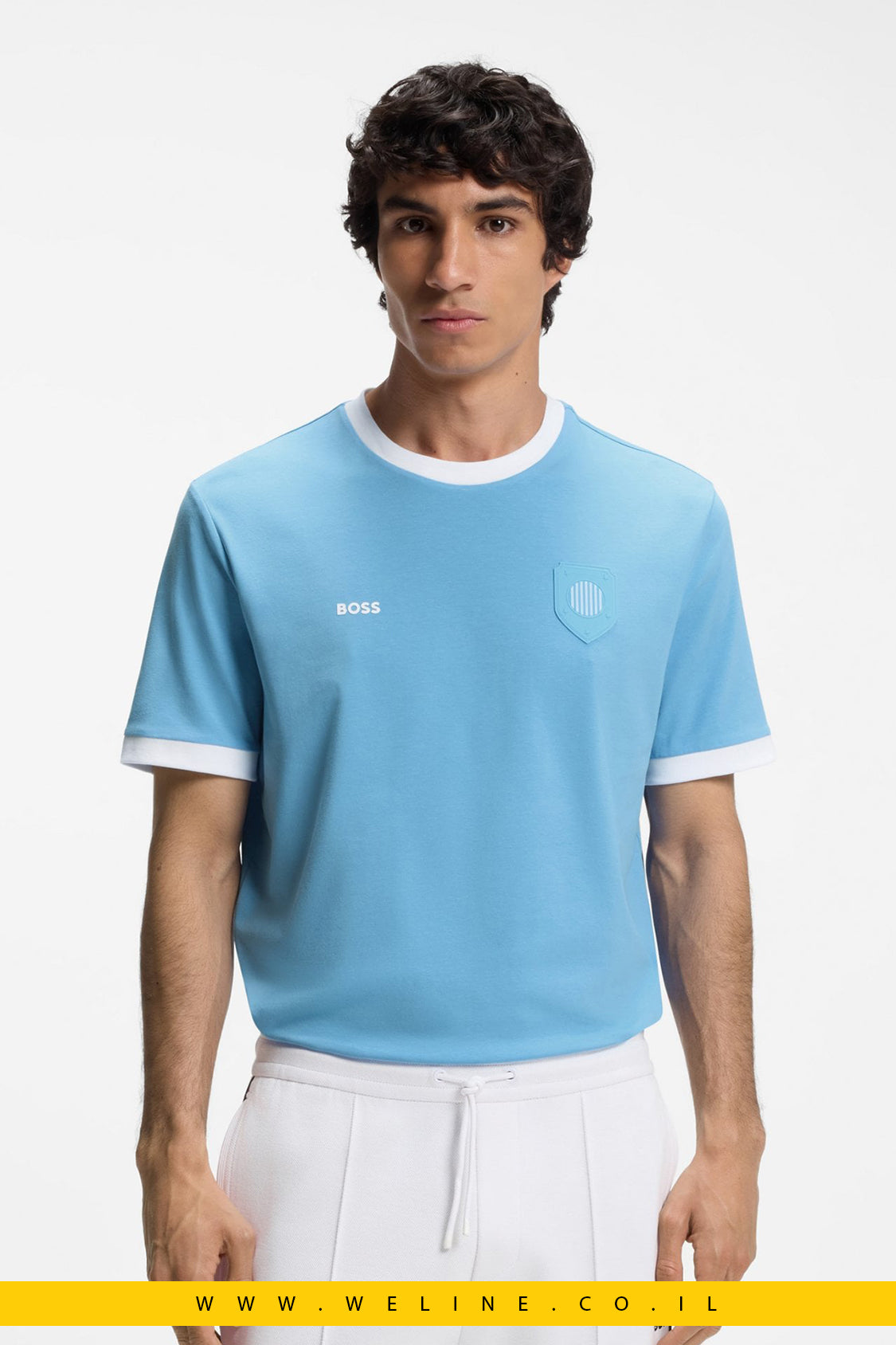 חולצת טי גברים BOSS Stretch-Cotton T-Shirt  Argentina – Regular Fit