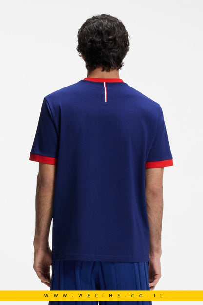 חולצת טי גברים BOSS Stretch-Cotton T-Shirt France – Regular Fit
