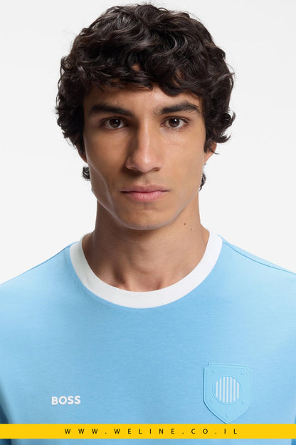 חולצת טי גברים BOSS Stretch-Cotton T-Shirt  Argentina – Regular Fit