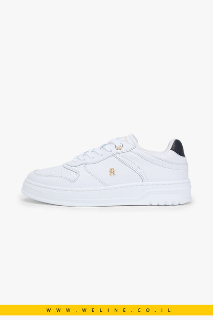 סניקרס עור Tommy Hilfiger TH Monogram Leather Cupsole Trainers White
