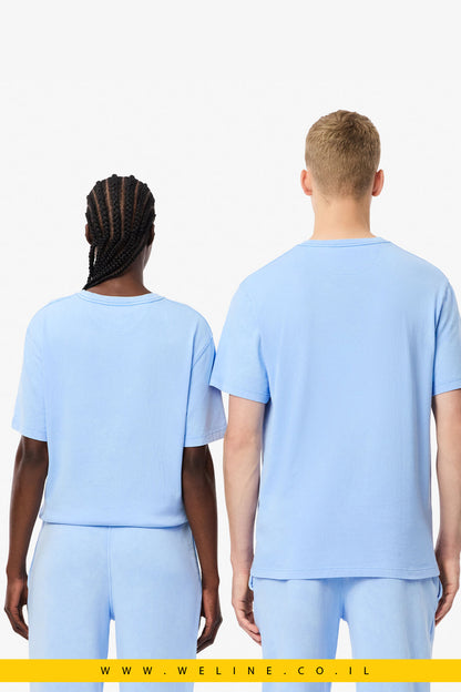 חולצת טי לגברים עם אפקט שטיפה ובד כותנה כבד – Lacoste