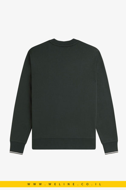 סווטשירט קלאסי צווארון עגול – Fred Perry Crew Neck Sweatshirt (Night Green)