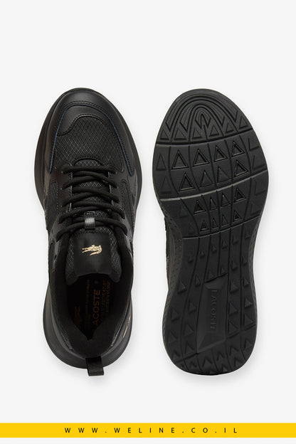 Lacoste Men's L003 Evo Sneakers – סניקרס לגברים שחור/זהב