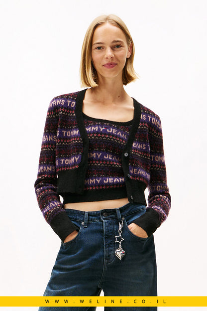 Cardigan Slim Fair Isle Logo לנשים – Tommy Jeans