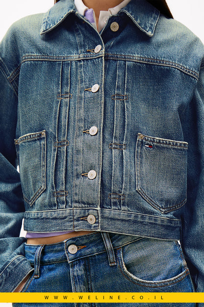 ג’קט ג’ינס קל עם לוגו בגב לנשים Tommy Jeans
