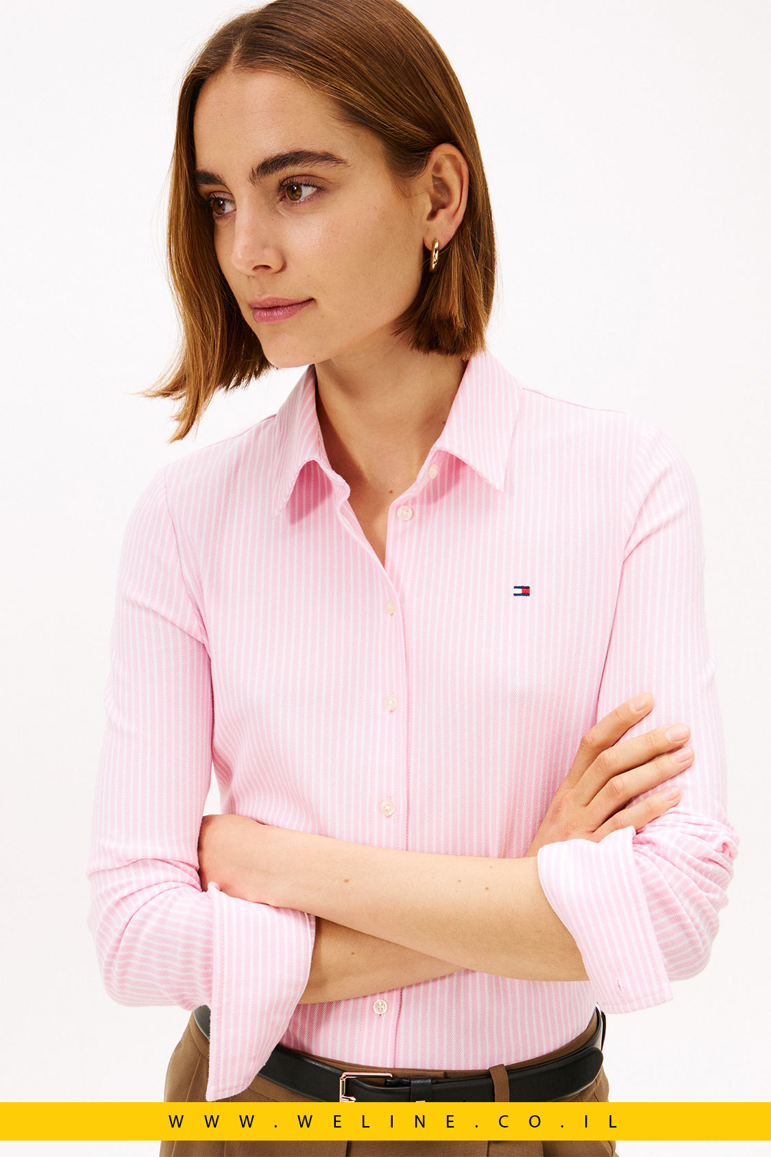 חולצת פיקה Slim Fit לנשים Tommy Hilfiger 1985 – טומי הילפיגר | Ithaca Stp