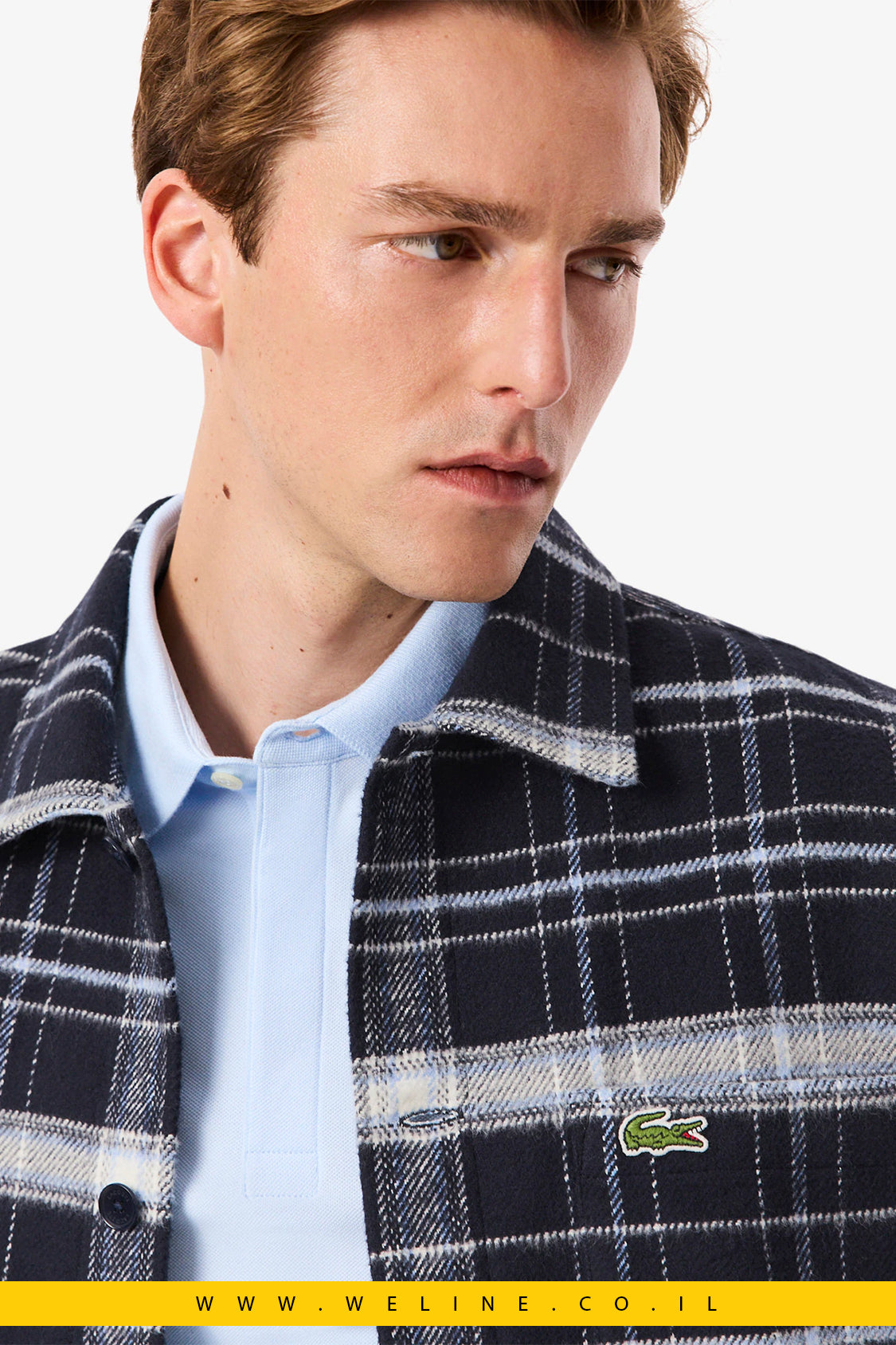 חולצת אוברשירט משובצת מכותנה מוברשת – Overshirt aus karierter Baumwolle