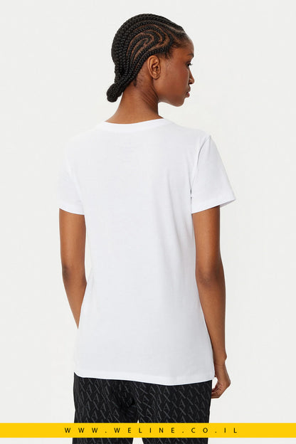 טי-שירט לנשים בצבע לבן– Armani Exchange