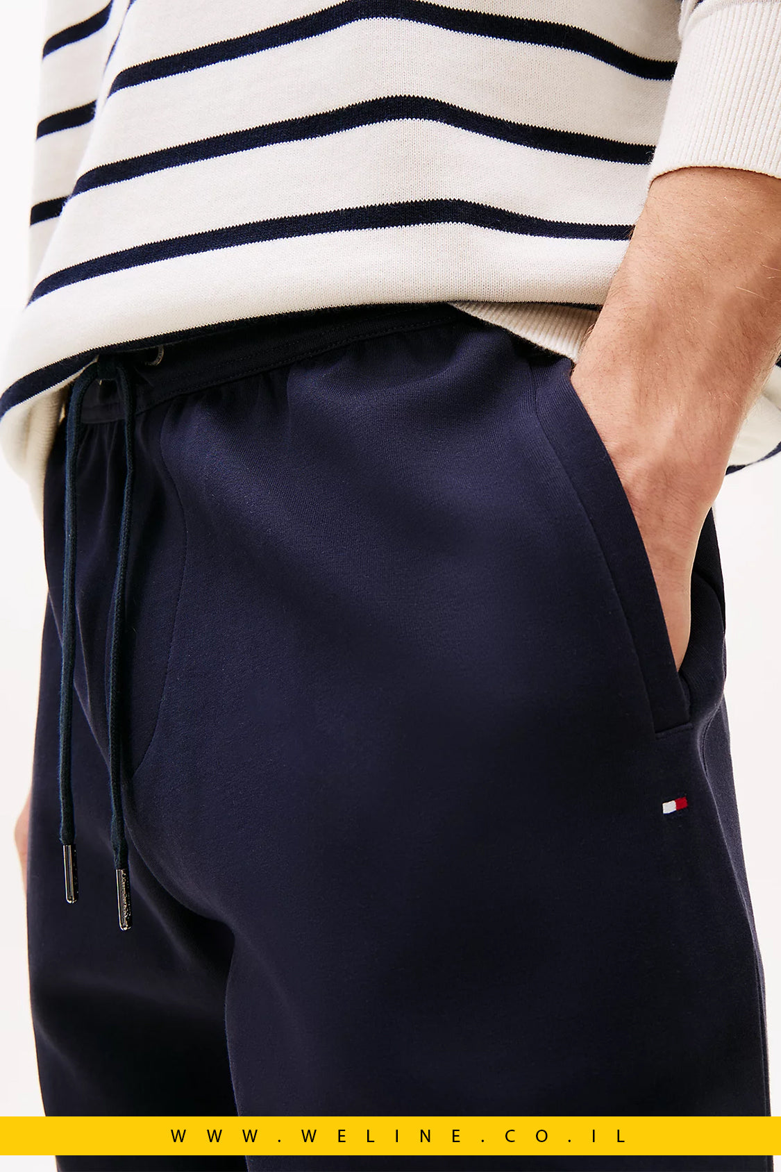 מכנסי ג’וגר עם לוגו דגל רקום לגברים Tommy Hilfiger