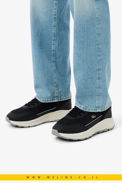 נעלי סניקרס גברים Lacoste Run Set – זמש שחור